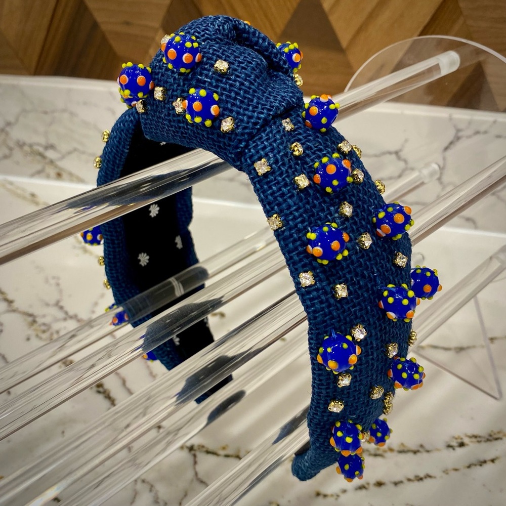 LELE SADOUGHI - Lisbon Blue Cristallo Beaded Knotted Headband